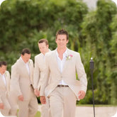 Linen Men Suits for Summer Wedding Beach Bridegroom Tuxedos Groomsmen Wear Prom Blazer Custom 2 Pieces Male Fashion Jacket Pants
